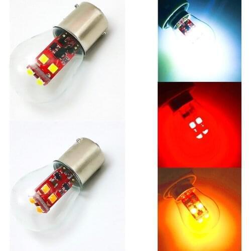 100Pcs/Lot 1156 P21W PY21W 1157 bay15d ba15d Car Bulb 6SMD S35 Turn Signal lamp Reverse Brake Light white Red Amber Orange12V