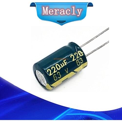 20pcs/lot T06 high frequency low impedance 63v 220UF aluminum electrolytic capacitor size 10*17 220UF 20