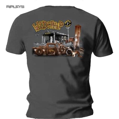2019 Fashion Garage Custom Hot Rod T Shirt Car Grey 'Gas Up' Rat Rod Printed on the back Tee shirt