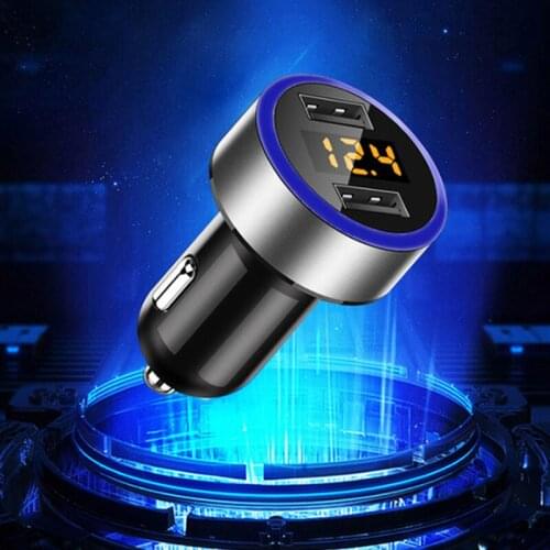 4.8A USB LED Digital Display Car Charger Universal Mobile Phone Car-Charger for Xiaomi Samsung iPhone Huawei