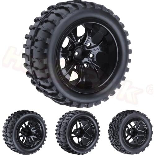 4pcs 2.2 inch RC 1/10 Truck Tires & Wheel Rims 12mm Hex Foam Insert Fit HPI Traxxas HSP Redcat Exceed Tamiya Off Road