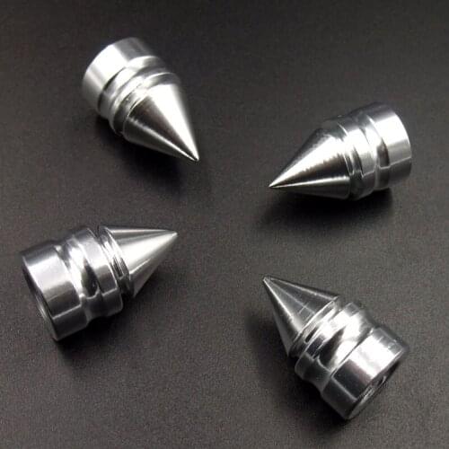 4pcs 23mm Silver Universal Spiked Car Wheel Tire Valve Air Stem Dust Caps Cover Truck Auto Vehicle Motorcycle Bicycle Accessory