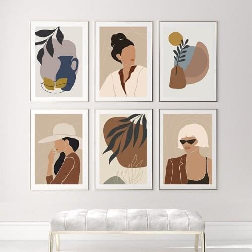 Abstract Shapes And Lines Poster Women Aesthetics Boho Wall Art Prints Canvas Painting Modern Picture Living Room Decoration