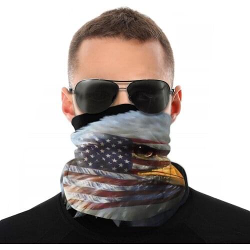 AMERICA EAGLE FLAG Scarves Neck Face Mask Men Women Fashion Neck Gaiter Tubular Bandanas Windproof Headband Outdoor Hiking
