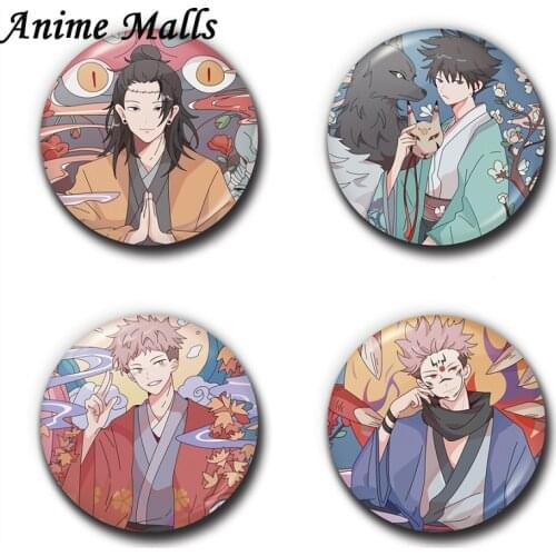 Anime Jujutsu Kaisen Badges on a Backpack Anime Gojo Satoru Icons Pins Badge Decoration Brooches Metal Badges For Clothes Bags