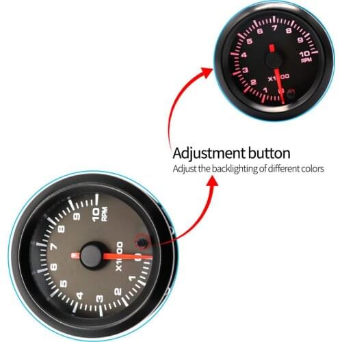 Car Auto Tachometer Gauge 2"/52mm 7 Color LED Meter Pointer Universal