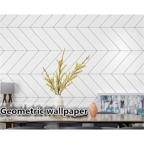 Beibehang Nordic style modern minimalistic geometric wallpaper pattern line graphic bedroom living room background Vinyl wall