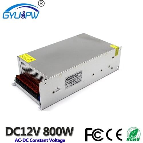 Power Supply DC 12V Voltage Transformer 110V 220V AC to DC12V 66.7A 800W Power Adapter For Billboard Strip Light CNC CCTV Motor