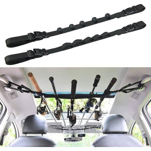 2pcs Vehicle Fishing Rod Holder 86.6 Inches Length Adjustable Strap for Fishing Pole Transport Carrier Rack Belt for Cars