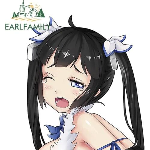 EARLFAMILY 13cm x 11.6cm for DanMachi Crying Hestia Air Conditioner Decal Windows RV Personality Occlusion Scratch Car Stickers