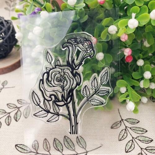 Hot sale rose Transparent Clear Stamps / Silicone Seals Roller Stamp for DIY scrapbooking photo album/Card Making