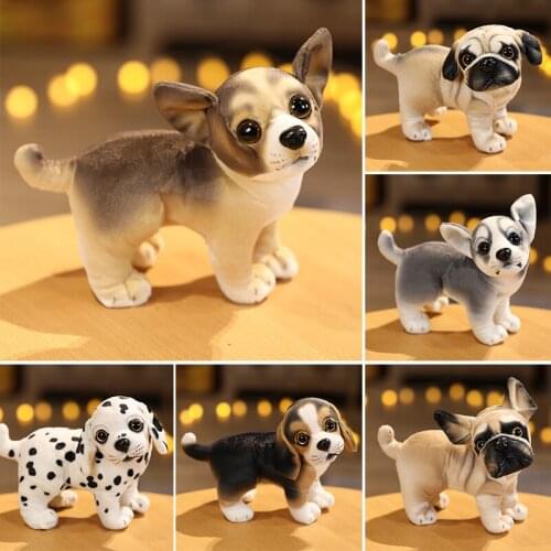 18cm Simulation Dog Stuffed Dog Plush Toy Cute Simulation Pets Fluffy Baby Dolls Birthday Gifts for Children Dropshipping