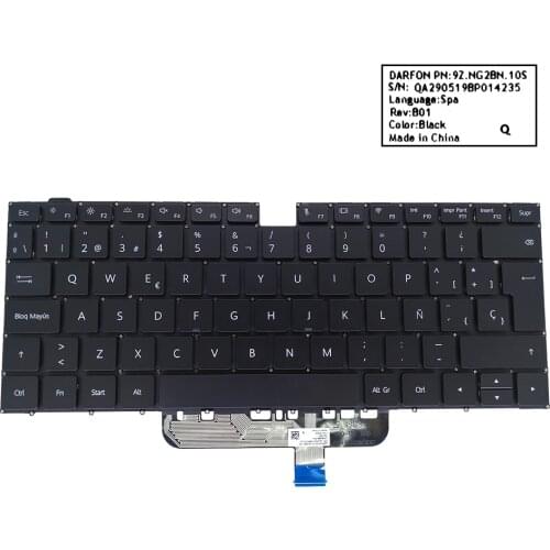 Spanish backlit keyboard for Huawei MateBook D 14 NBL WAQ9RP WAQ9R NBL-WAQ9L NBB WAH9 WAH9P WAE9P NBB-WAP9R SP ES LA keyboards