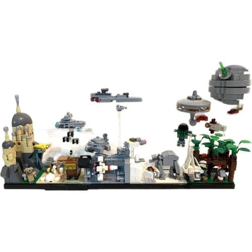 Spaceship Star Movie City Skyline Castle Architecture MOC Millennium Destroyer Flying Model Building Blocks Bricks Toy