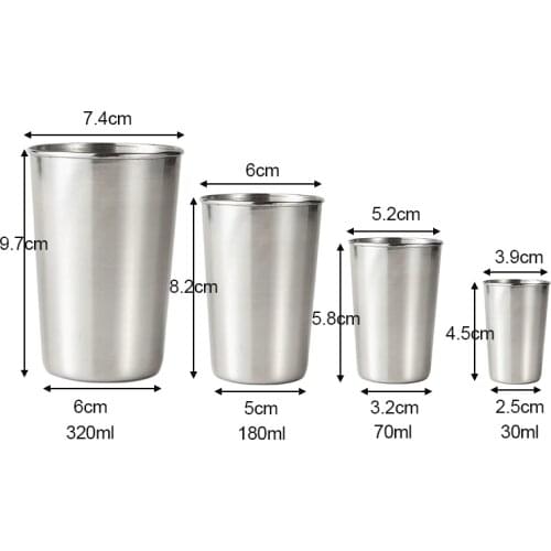 Stainless Steel Cover Mug Camping Cup Outdoor Camp Mug Coffee Tea Beer Cup Outdoor Travel Camping Equipment 320/180/70/30 Ml