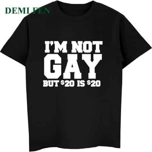 Summer New Funny I'm Not Gay T-shirt Men Short Sleeved Cotton T Shirt Streetwear Casual Tees Tops