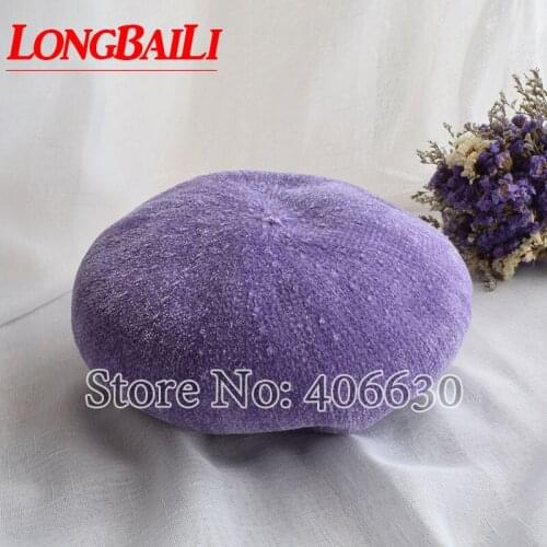 LongBaiLi Autumn Leisure Women Chenille Beret Hats Octagonal Caps SHDB037