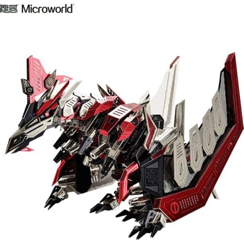 Microworld 3D Metal Puzzle Dinosaur Pterosaur Model kits DIY Laser Cut Assemble Jigsaw Toy GIFT For Children