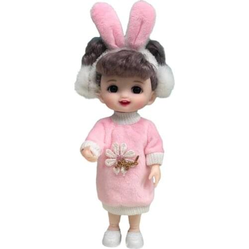 Cute Doll British Style Movable Joints Dress-Up Toy 17cm Cute Toot Mouth Doll for Girls DIY Toys Fashion Gift