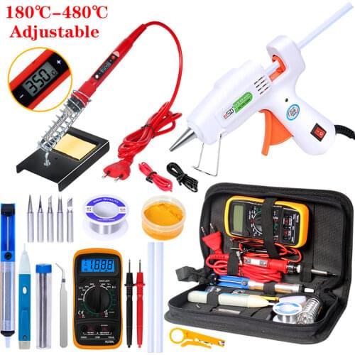 80W/220V solder tools Soldering iron kit 20W Hot Melt Glue Gun Mini Electric Heat Temperature Repair Tool DIY Welding Tool Kits