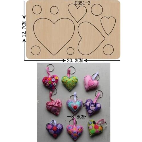 New Love, heart, pendant Wooden die Scrapbooking C-351-3 Cutting Dies