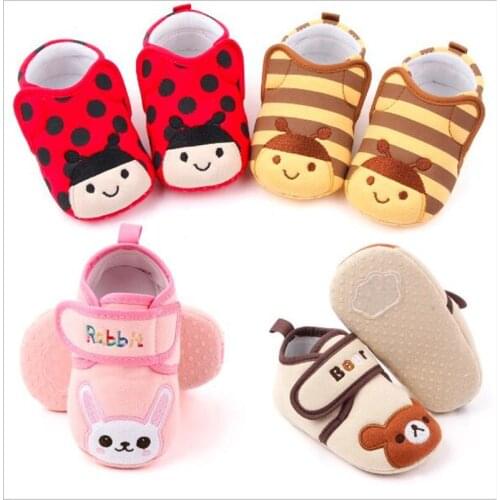 New Lovely Cartoon Baby Shoes Infant Soft First Walkers Non-slip Newborn Cotton Footwear Boys Girls Crib Shoes