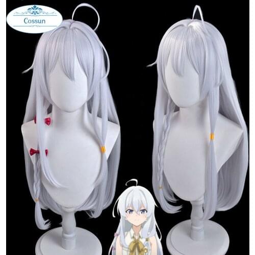 Anime The Journey of Elaina Wig Cosplay Heat Resistant Synthetic Long Hair Wig Halloween Party + Free Wig Cap