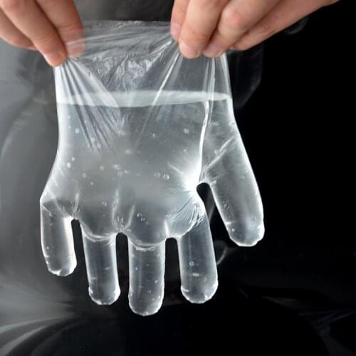 100Pcs Disposable Plastic Transparent Gloves Environmental Protection Kitchen Cooking Industry Restaurant Clean Greasy