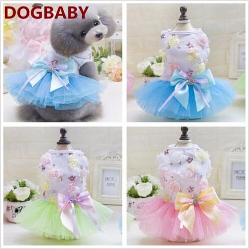 Sweet Little Girl Style Pet Dogs Dress New Popular Small Puppy Dogs Spring Summer Clothing