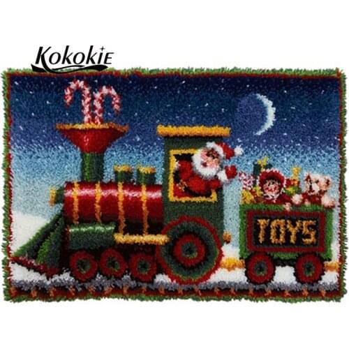 Christmas Decoration latch hook kits large printed canvas yarn carpet diy latch hook rug kits carpet embroidery carpet diy rug