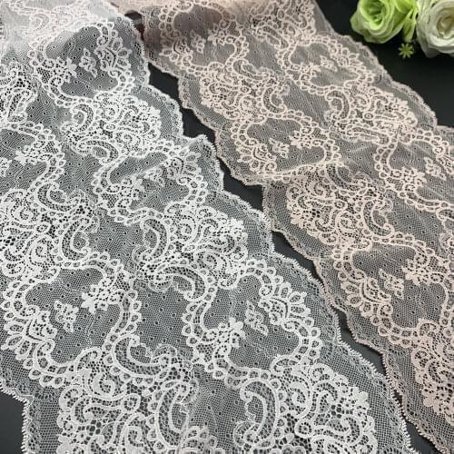 3y/lot Width 23cm Pink Blush Elastic Stretch Lace Trims For Clothing Accessory Dress Sewing Applique Costume Lace Fabrics