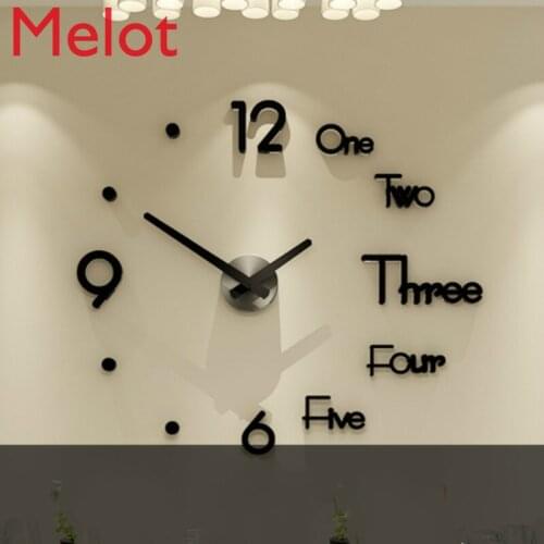 Nordic Clock Living Room Fashion Creative Wall Clock Modern Minimalist Clock Cool Watch Wall Hanging wall stickers