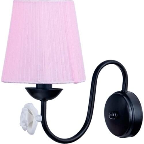 New Modern Polat Lighting Samara White-Pink Hat With Rose Wall Lamp sconce