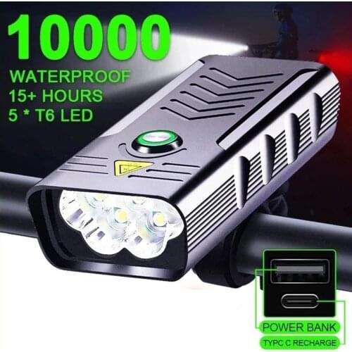 T6 LED Bicycle Light USB Rechargeable Flashlight Waterproof MTB Road Bike Lights Lantern Front Cycling Headlight Bicycle Lamp