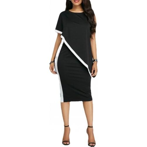 Sexy Dress Africa Women Clothing Slim Bag Hip Professional Skirt Solid Color One-Shoulder Mid Skirt Summer Evening Dresses