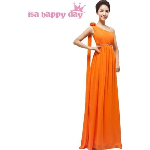Orange floor length sexy long chiffon beaded prom dresses 2020 maxi dress women made in china robes de soiree new arrival W1796