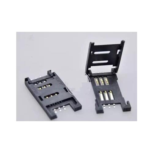 100pcs/lot SIM Card socket 6P SMT TF Memory Card reader Slot Seats Holder for phones