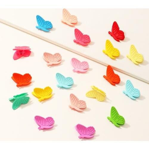 20pcs 3D Butterfly Hair Clips Mixed Color Hair Claws Mini Barrettes Cute Hairpins Clamp Headwear Women Girl Styling Accessories