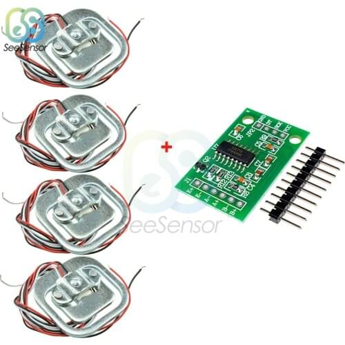 4Pcs 50kg Human Scale Body Load Cell Weight Sensor +HX711 AD Module Weighing Sensor Pressure Sensors Measurement Tools