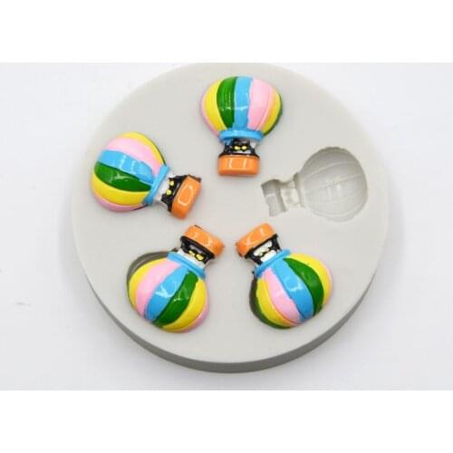 Cute 5pcs Air Balloons Candy Chocolate Pan Soap Molds Cake Decorating Silicone Mold DIY Biscuits Mold