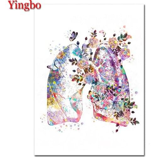 5D Diamond Embroidery Human Anatomy Organ Lung Diy Diamond Painting Cross Stitch Round/Square Mosaic rhinestone Medical gifts