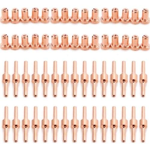 60Pcs/Set New Extended Long Plasma Cutter Tip Electrodes&Nozzles Kit Mayitr Consumable For PT31 LG40 40A Cutting Welder Torch