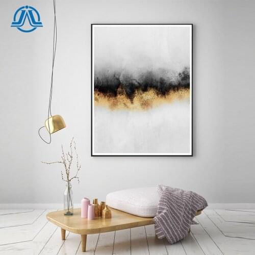 Abstract Art Canvas Painting Modern Wall Picture Watercolor Gold Sky Pastel Art Canvas Prints and Posters Home Wall Art Decor