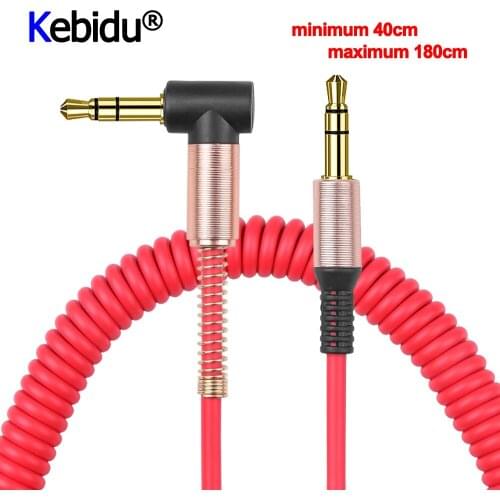 3.5mm Jack Audio Cable Male To Male Audio Aux Cable Spring Headphone Code For Car Xiaomi Redmi Samsung Galaxy
