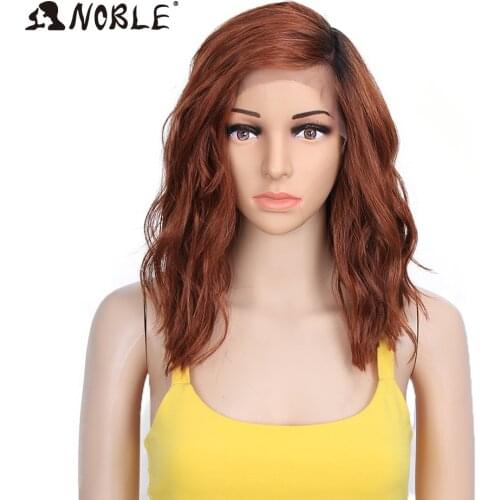Noble Synthetic Wig 14 Inch Lace Front Wig Curly Hair Blonde Ombre Wig Cosplay Wigs for Black Women Synthetic Lace Front Wig