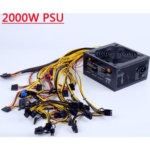 Bitcoin Miner Power Supply 1800W 2000W PC Server PSU ETH Aasic BTC Mining Rig ATX Source For RX 470 480 570 1060 8 GPU Card