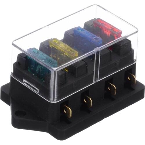 4 Way Fuse Box DC 12V 24V 40A Circuit Car Trailer Auto Blade Fuse Box Block Holder ATC ATO Fuse Holder Auto Accessories