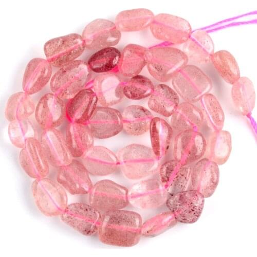 Natural Strawberry Crystal Irregular Stone Beads For Needlework Jewelry Making Freeform Spacer Beads Diy Bracelet Necklace 15