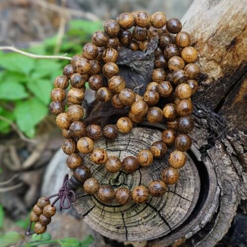 6mm 8mm * 108 * Natural Gray Stripe / Tiger Skin / Sandalwood Loose Beads Japa Mala Bracelet Jewellry Findings DIY Accessories