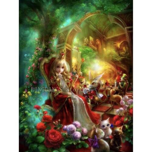 Disney 5D DIY Diamond Painting Alice In Wonderland Cartoon Girl Diamond Embroidery Mosaic Cross Stitch Kits Art Home Decor Gift
